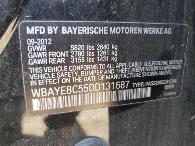 2013 BMW 750 Li VIN: WBAYE8C55DD131687 Lot: 59375584