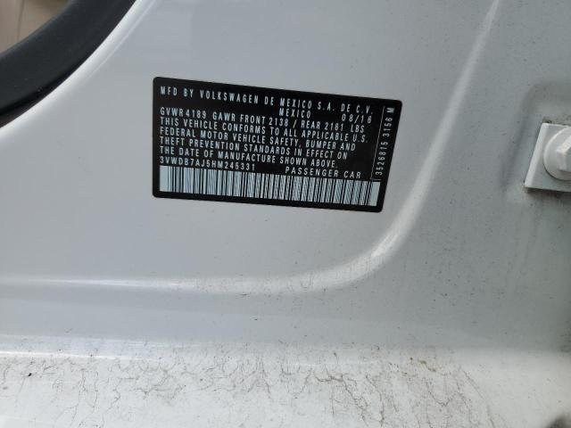 2017 Volkswagen Jetta Se VIN: 3VWDB7AJ5HM245331 Lot: 58924044