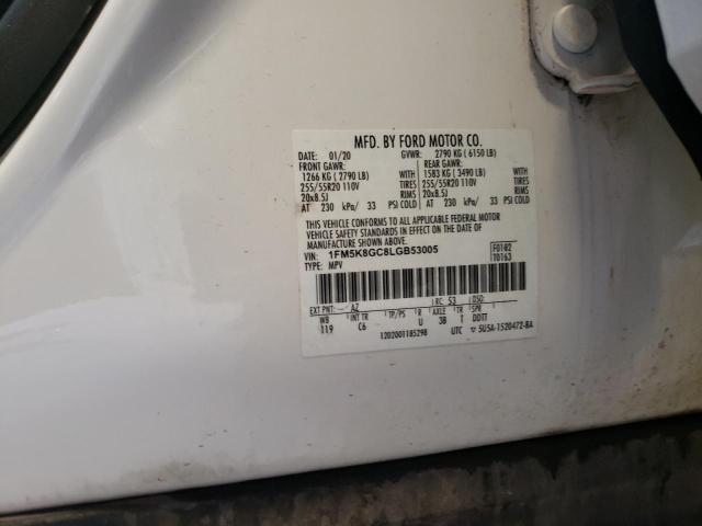 2020 Ford Explorer St VIN: 1FM5K8GC8LGB53005 Lot: 56685114