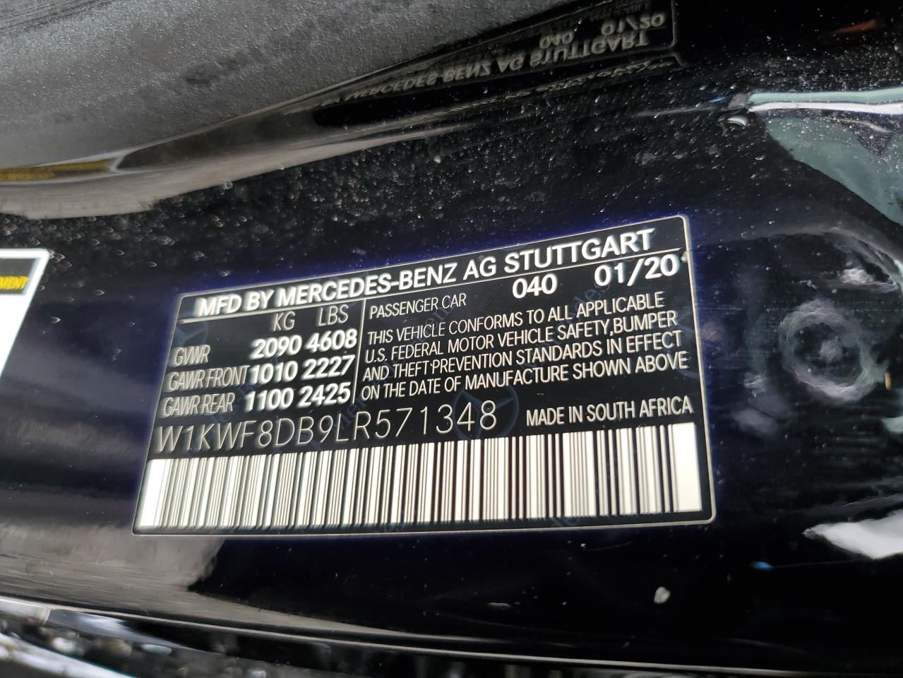 W1KWF8DB9LR571348 2020 Mercedes-Benz C 300