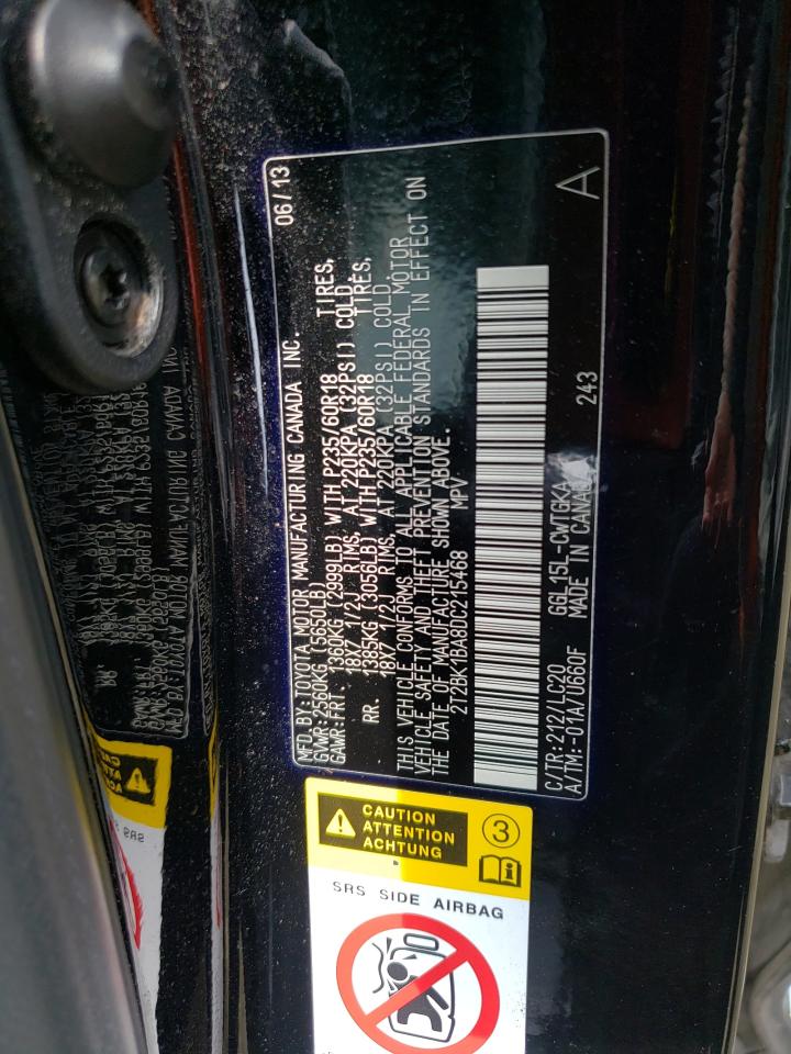 2T2BK1BA8DC215468 2013 Lexus Rx 350 Base