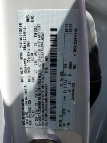 2021 Ford Escape Se VIN: 1FMCU9G63MUA86897 Lot: 59757204