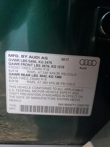 2018 AUDI Q5 PREMIUM - WA1BNAFY1J2062780