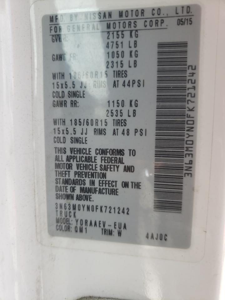 3N63M0YN0FK721242 2015 Chevrolet City Express Ls