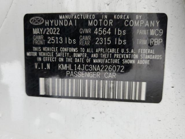 2022 Hyundai Sonata N Line VIN: KMHL14JC3NA226072 Lot: 57200864