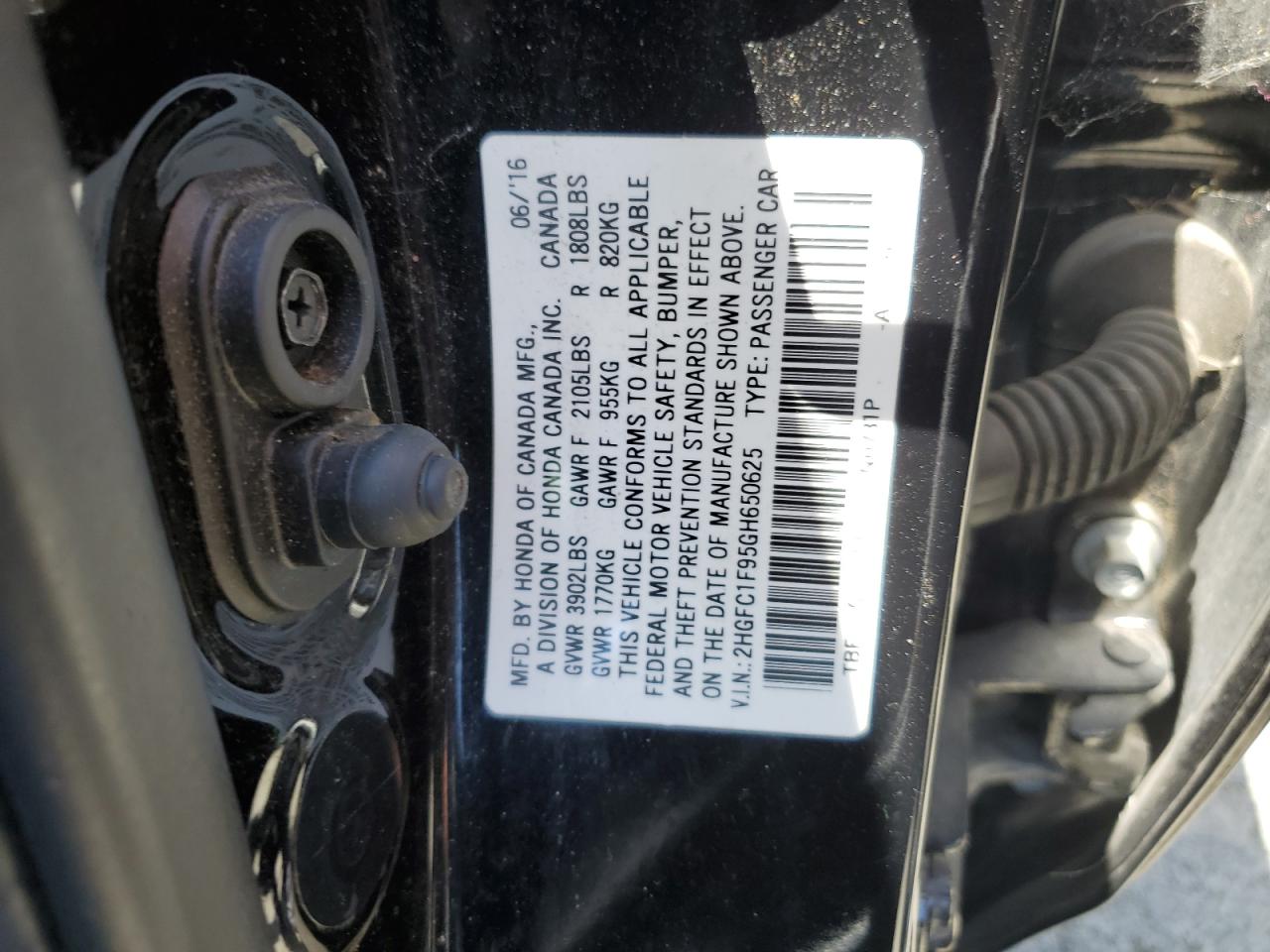 2HGFC1F95GH650625 2016 Honda Civic Touring 2HGFC1F95GH650625 2016 Honda Civic Touring