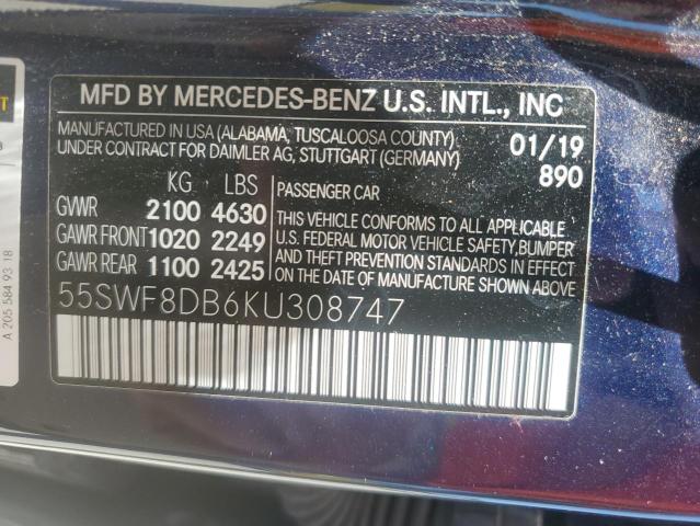 VIN 55SWF8DB6KU308747 2019 Mercedes-Benz C-Class, 300 no.13