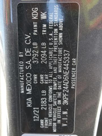 2022 KIA FORTE FE - 3KPF24AD6NE445337