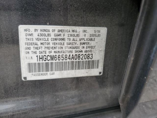 1HGCM66584A082083 2004 Honda Accord Ex