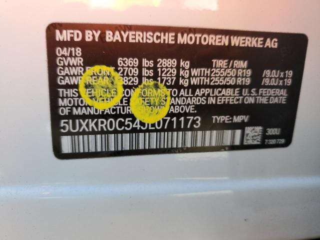 VIN 5UXKR0C54JL071173 2018 BMW X5, Xdrive35I no.12