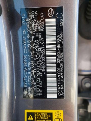 2016 Lexus Es 350 VIN: JTHBK1GG7G2217697 Lot: 59932224