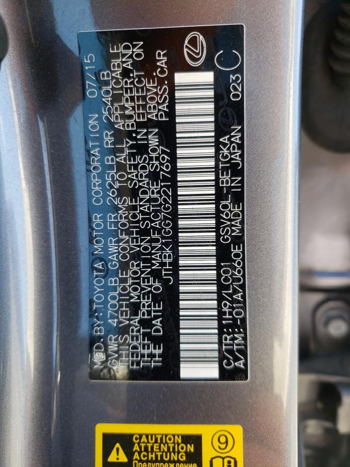 JTHBK1GG7G2217697 2016 Lexus Es 350