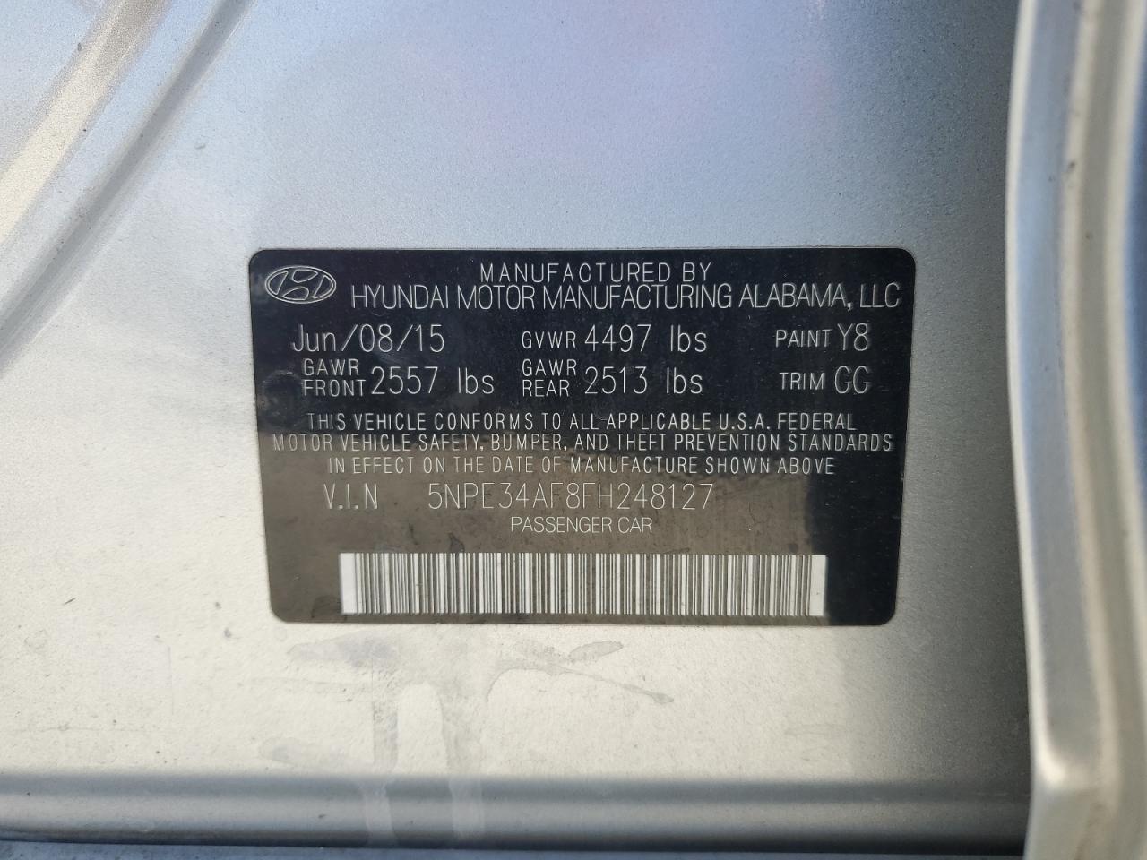 5NPE34AF8FH248127 2015 Hyundai Sonata Sport