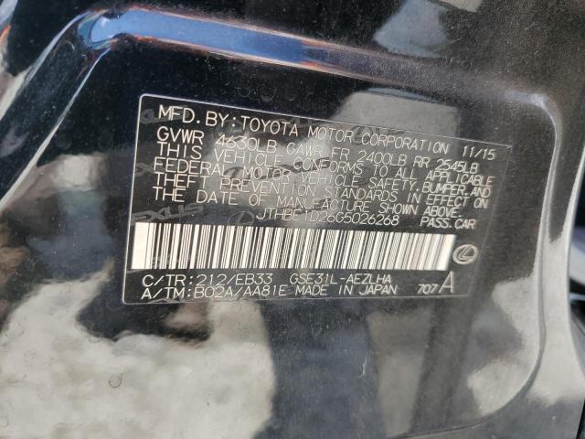 2016 Lexus Is 350 VIN: JTHBE1D26G5026268 Lot: 61178464