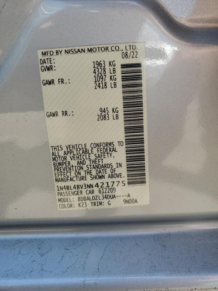1N4BL4BV3NN421775 NISSAN ALTIMA 2022
