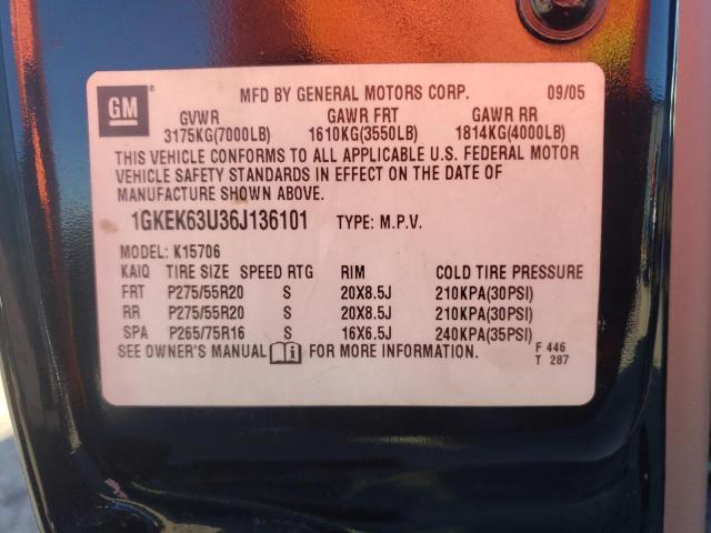 2006 GMC Yukon Denali VIN: 1GKEK63U36J136101 Lot: 60164314
