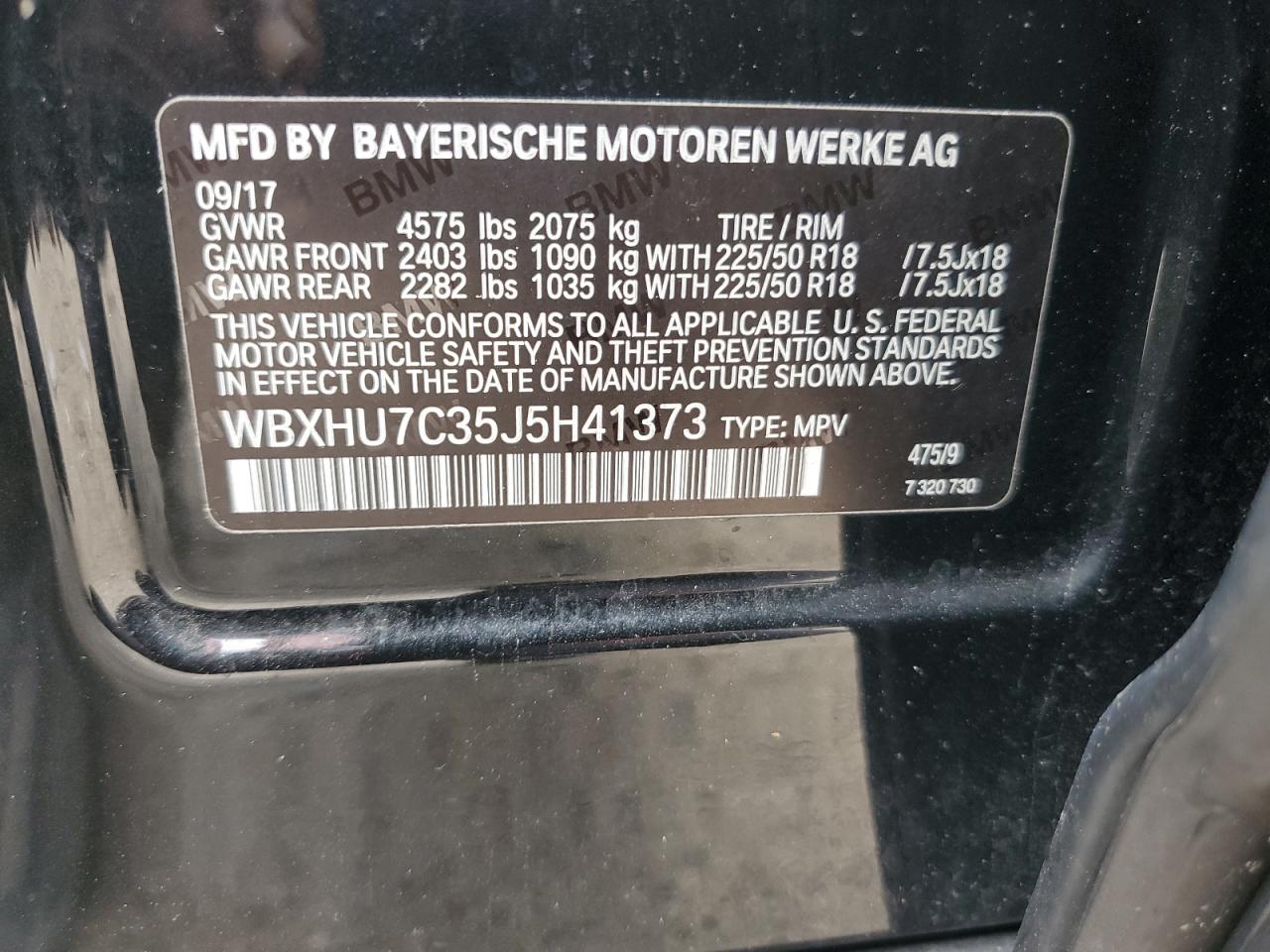 WBXHU7C35J5H41373 2018 BMW X1 Sdrive28I