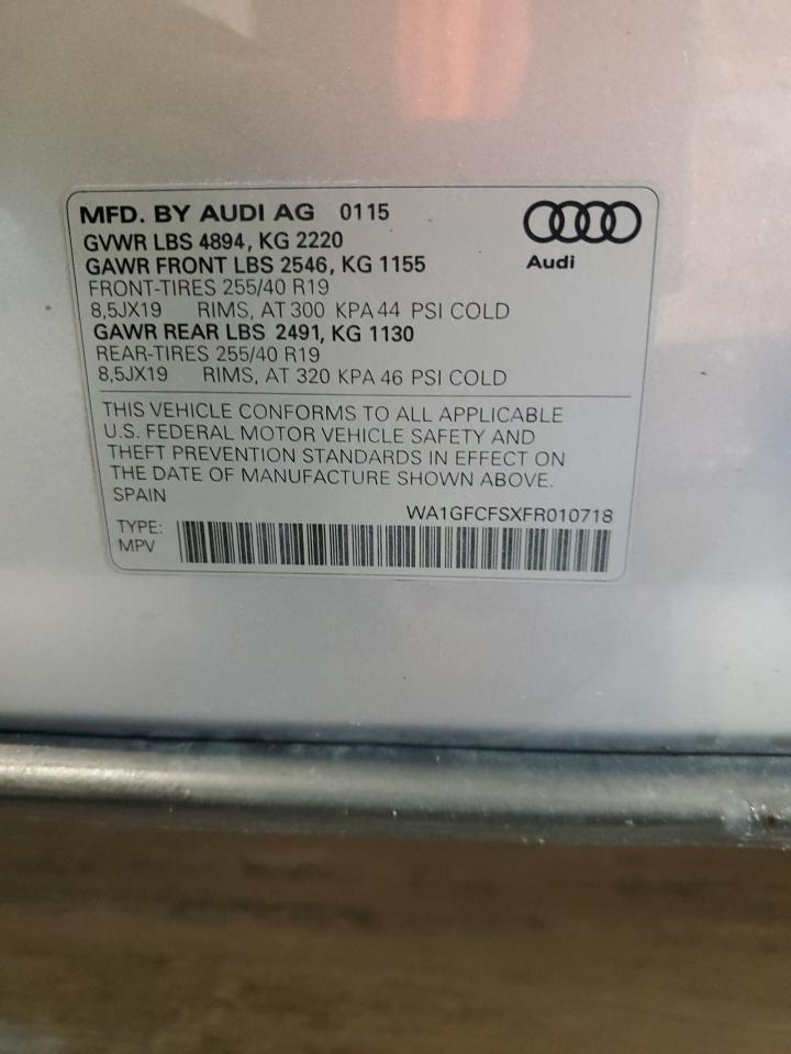 2015 Audi Q3 Prestige vin: WA1GFCFSXFR010718