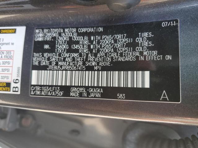 2011 Toyota 4Runner Sr5 VIN: JTEBU5JR9B5067415 Lot: 60143234