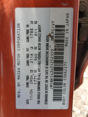 2005 Mazda 3 Hatchback VIN: JM1BK143451252350 Lot: 61204414