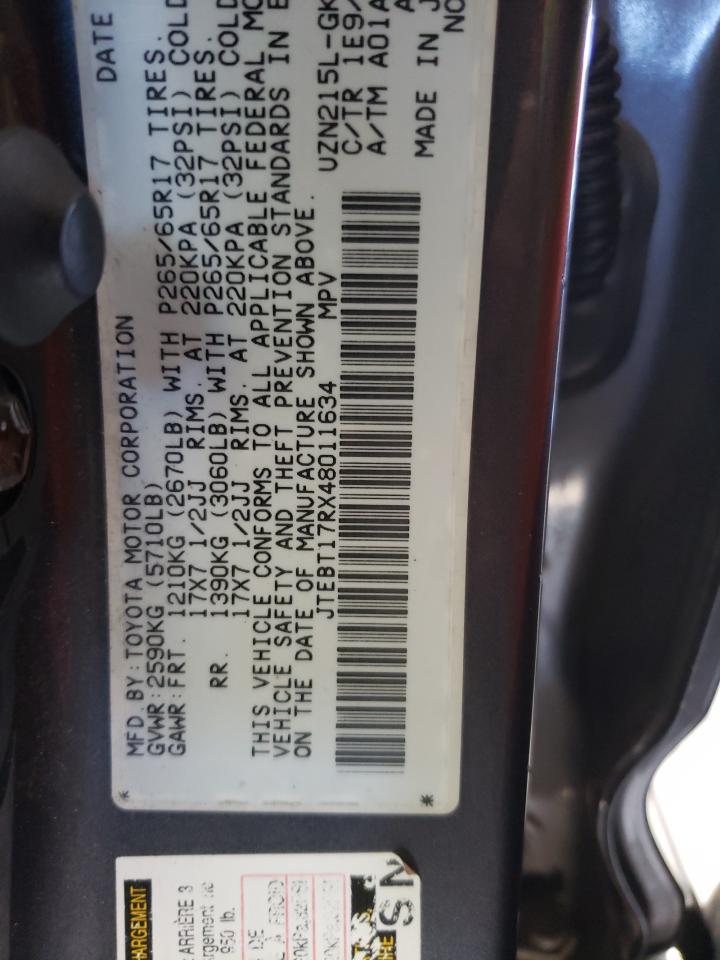 JTEBT17RX48011634 2004 Toyota 4Runner Limited