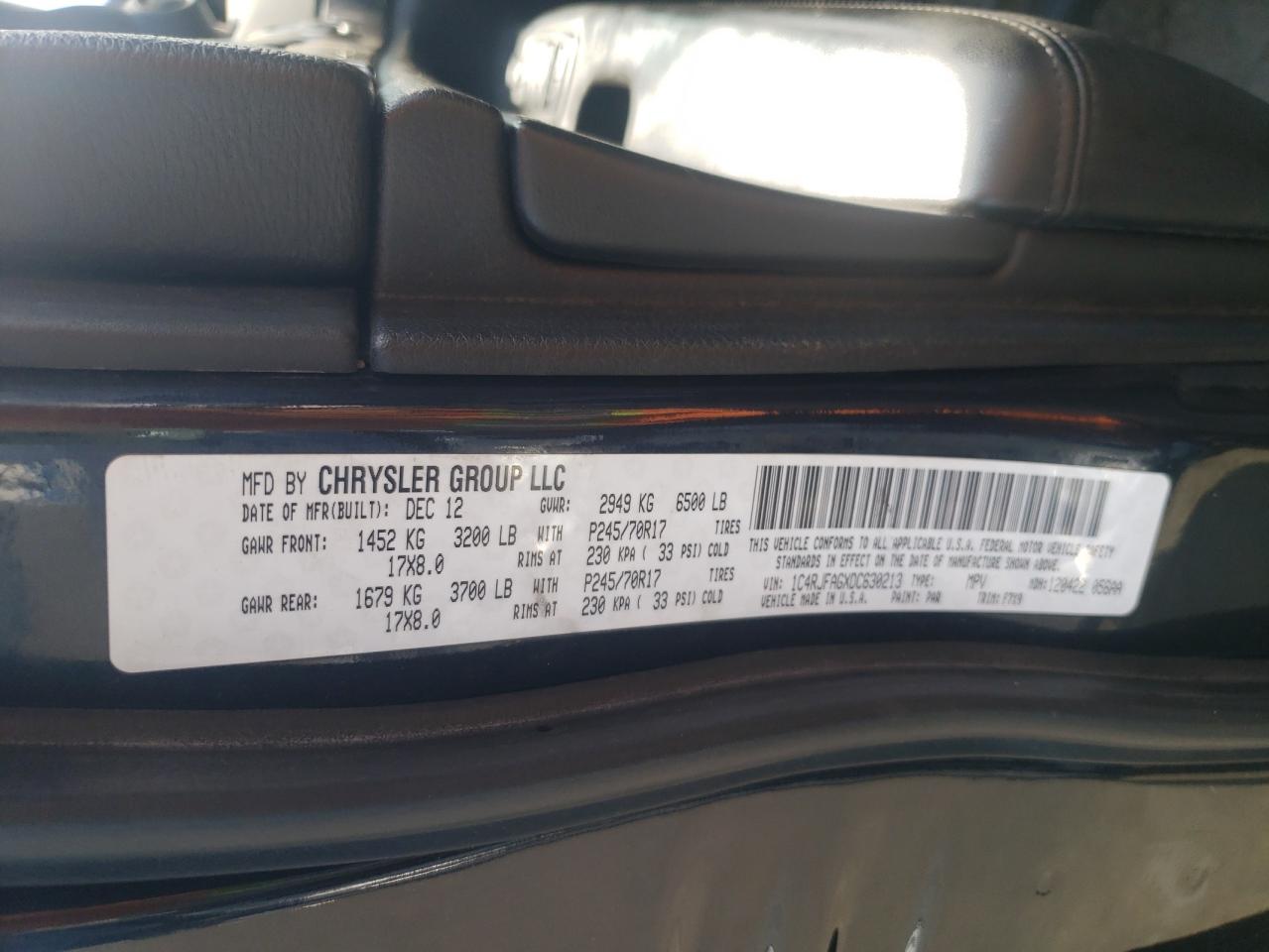 1C4RJFAGXDC630213 2013 Jeep Grand Cherokee Laredo