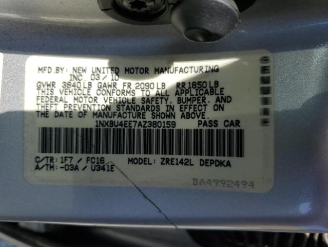 2010 Toyota Corolla Base VIN: 1NXBU4EE7AZ380159 Lot: 59997914