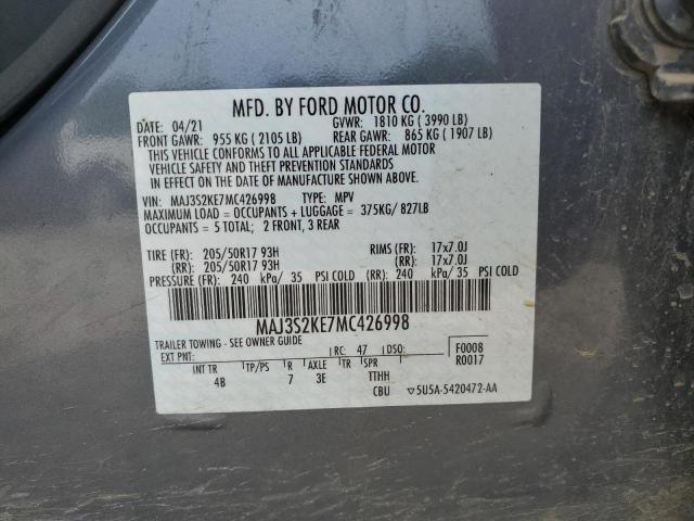 2021 Ford Ecosport Titanium VIN: MAJ3S2KE7MC426998 Lot: 57224764