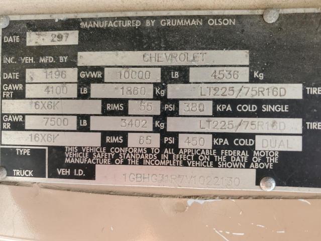 1997 Chevrolet Express G3500 VIN: 1GBHG31R7V1022130 Lot: 59740384