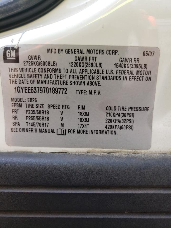 1GYEE637970189772 2007 Cadillac Srx