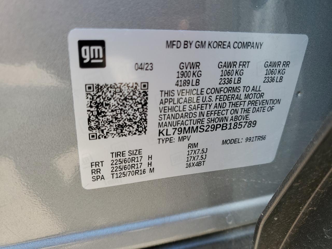 KL79MMS29PB185789 2023 Chevrolet Trailblazer Ls