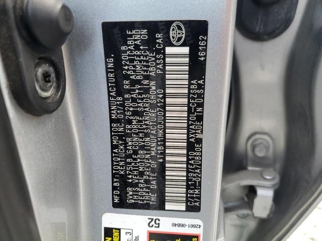 VIN 4T1B11HK0JU071240 2018 Toyota Camry, L no.12