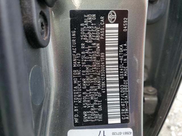 2013 Toyota Avalon Base VIN: 4T1BK1EB5DU041589 Lot: 58245014