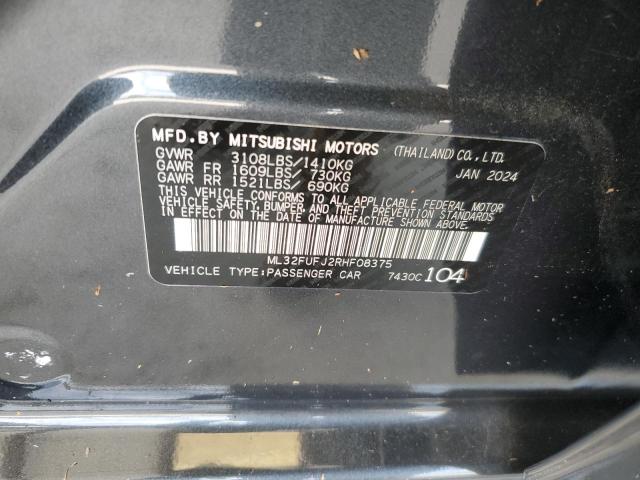 2024 Mitsubishi Mirage G4 Es VIN: ML32FUFJ2RHF08375 Lot: 61390454