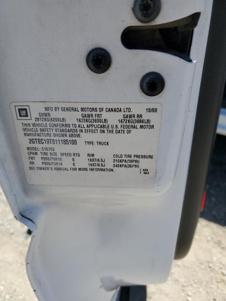 2GTEC19T811185100 2001 GMC New Sierra C1500