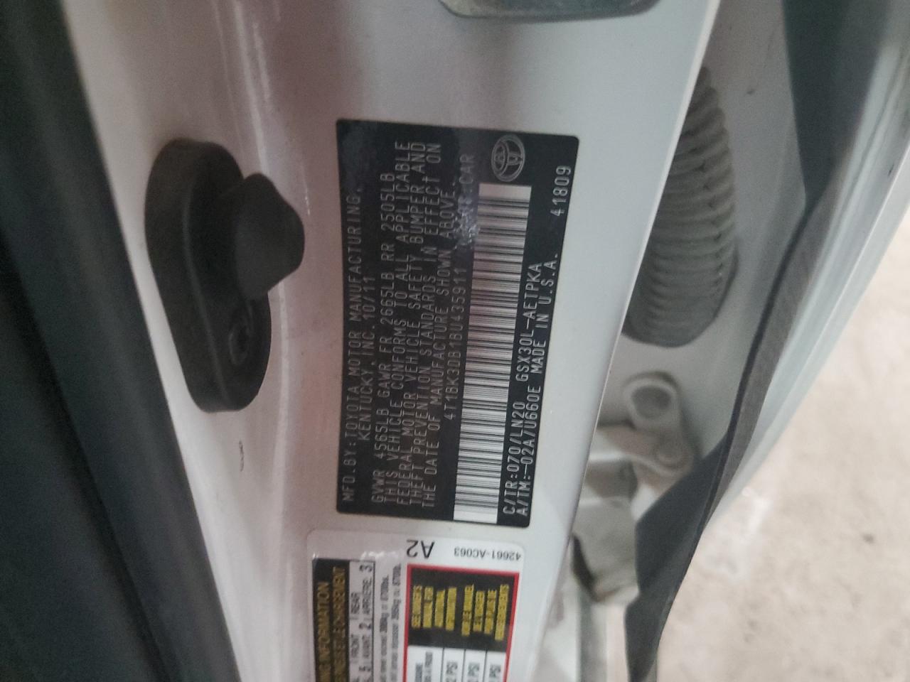 4T1BK3DB1BU435911 2011 Toyota Avalon Base