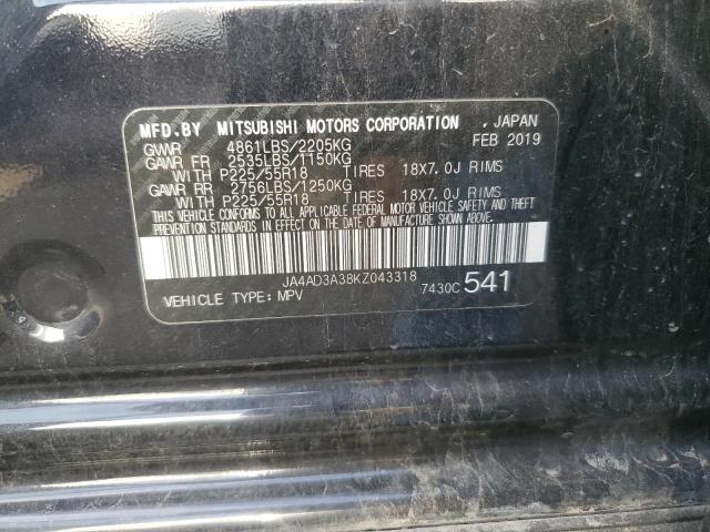 2019 Mitsubishi Outlander Se VIN: JA4AD3A38KZ043318 Lot: 58057164