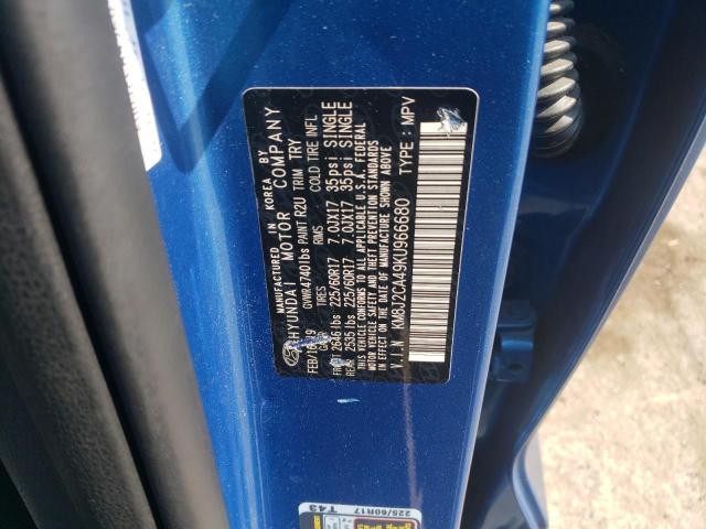 2019 Hyundai Tucson Se VIN: KM8J2CA49KU966680 Lot: 59083674