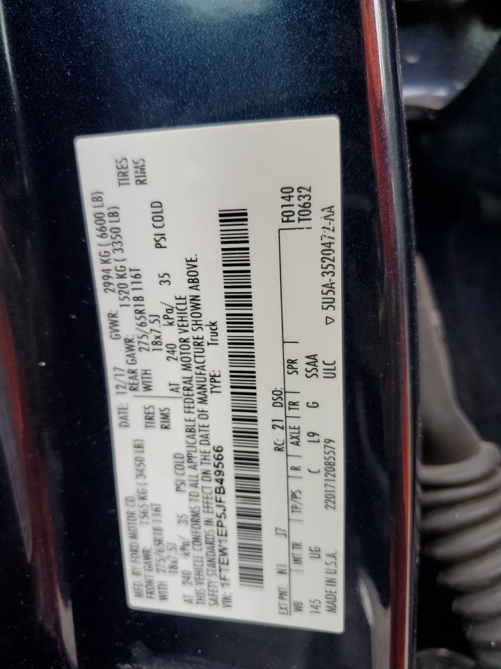 1FTEW1EP5JFB49566 2018 Ford F150 Supercrew