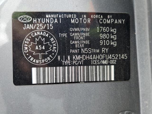 2015 HYUNDAI ELANTRA SE - KMHDH4AH0FU452145