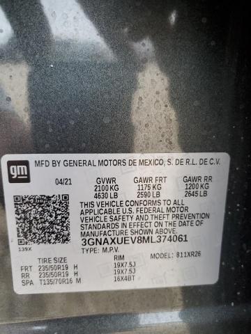 2021 CHEVROLET EQUINOX LT - 3GNAXUEV8ML374061