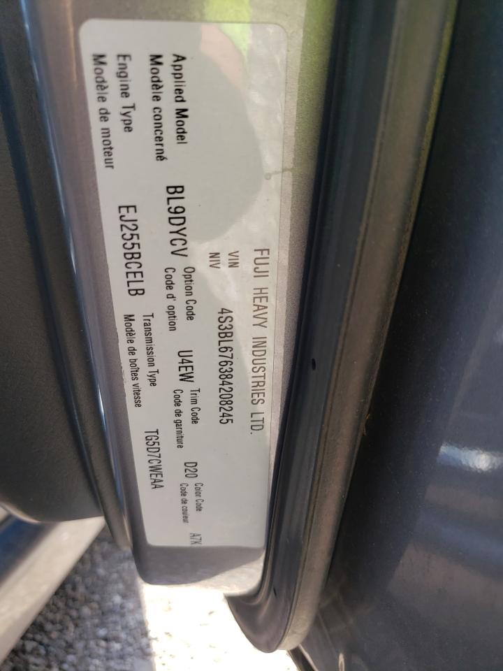 4S3BL676384208245 2008 Subaru Legacy Gt Limited