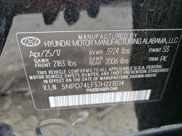 5NPD74LF5JH223014 2018 HYUNDAI ELANTRA - Image 12