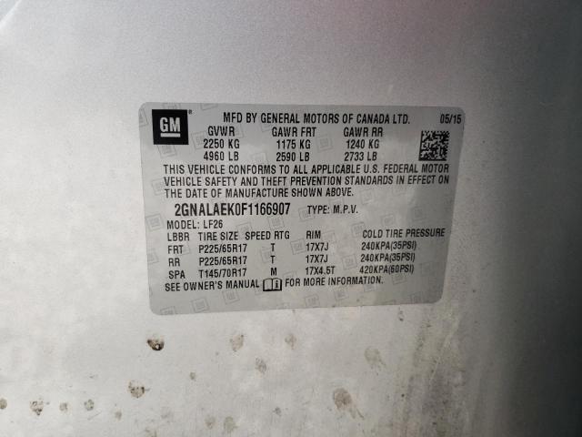 2015 Chevrolet Equinox Ls VIN: 2GNALAEK0F1166907 Lot: 59418654