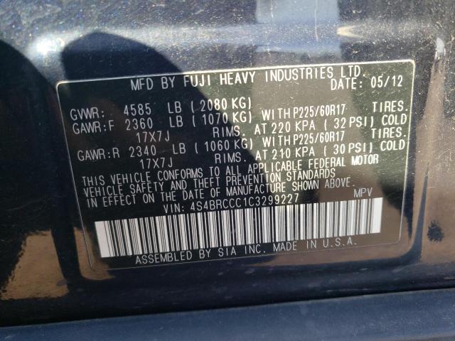 2012 Subaru Outback 2.5I Premium VIN: 4S4BRCCC1C3299227 Lot: 59150524