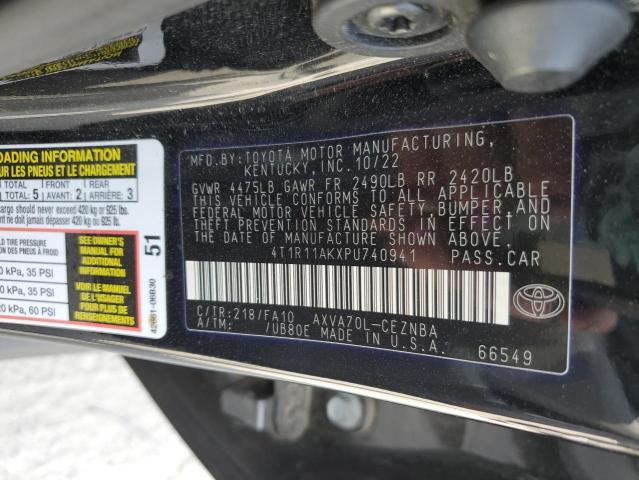 VIN 4T1R11AKXPU740941 2023 Toyota Camry, LE no.12