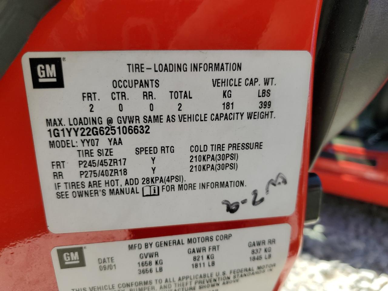 1G1YY22G625106632 2002 Chevrolet Corvette