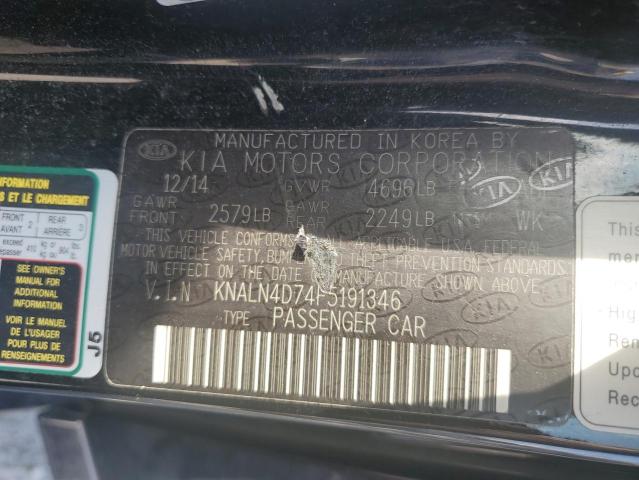 2015 Kia Cadenza Premium VIN: KNALN4D74F5191346 Lot: 58398374