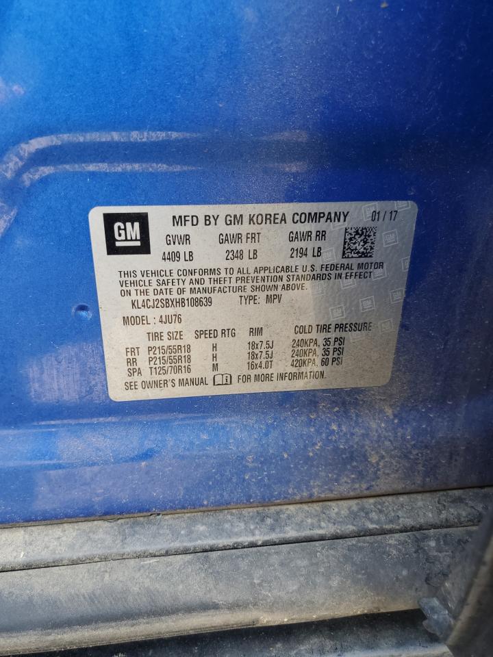 KL4CJ2SBXHB108639 2017 Buick Encore Sport Touring