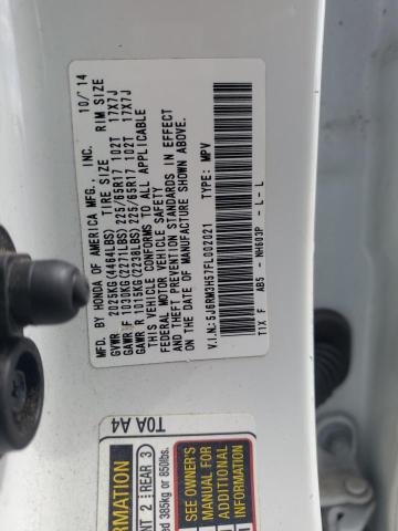 2015 Honda Cr-V Ex VIN: 5J6RM3H57FL002021 Lot: 59649104